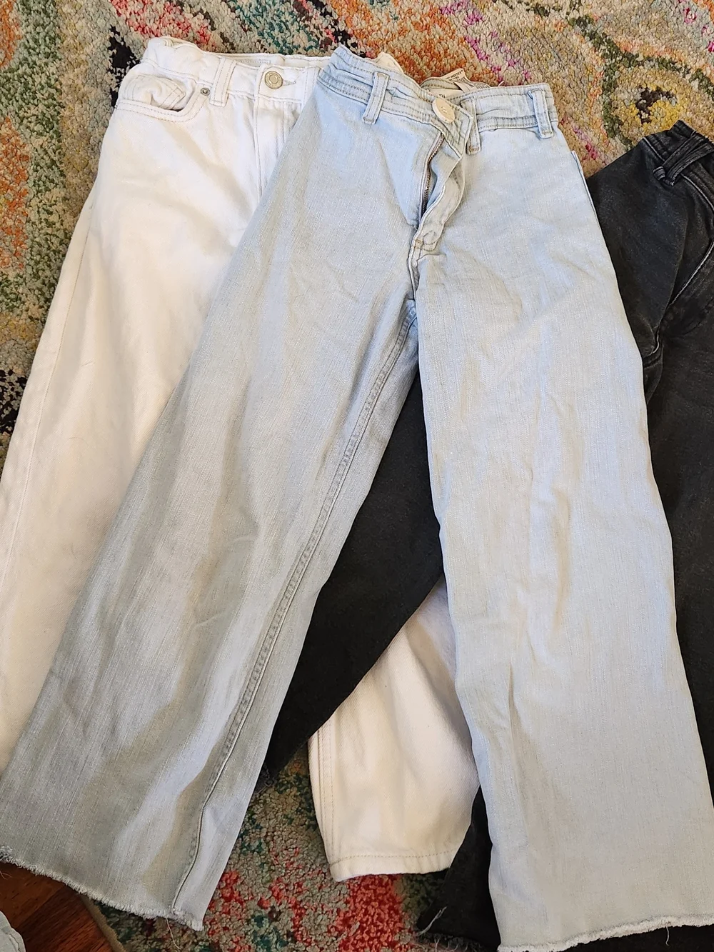 6 PAIRS Of GIRL Zara Blue (3), Black & Grey Kids Denim Jeans